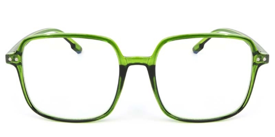 Square Green Glasses