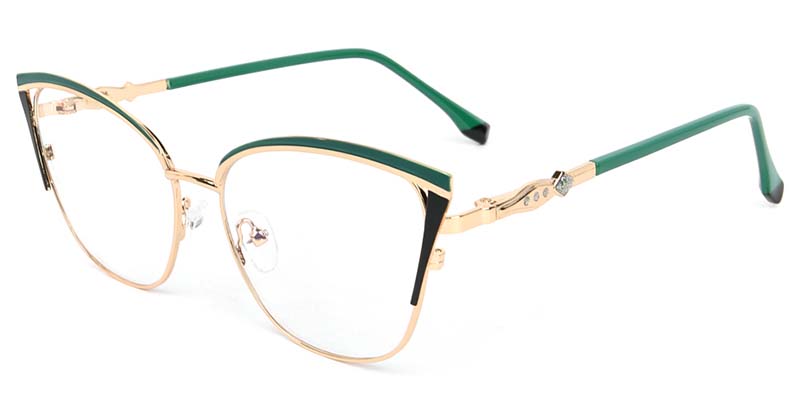 Tulip​ Glasses Gold_Green