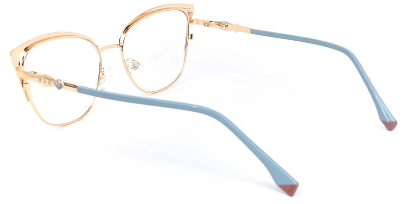 Tulip​ Glasses Gold_Blue